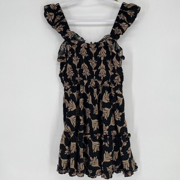 Blu Pepper Boho Floral Tiered Ruffle Strap Dress Size Small Smocked Waist Size - Picture 2 of 10